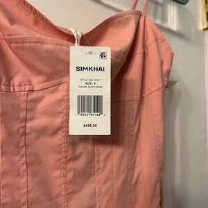 SIMKHAI Dusty Rose Corset Top with Spaghetti Straps